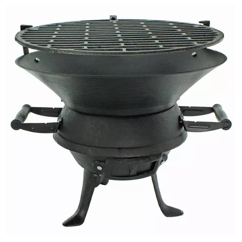 Heavy Duty BBQ Brazier Cast Iron Material Outdoor Cooking And Heating Dual Purpose Wood Burning Fire Pit