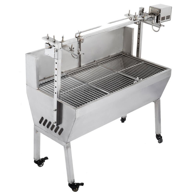 Stainless Steel Electric Rotary Chicken Grill Machine Rotating Rotisserie Suckling Pig Charcoal BBQ Grill