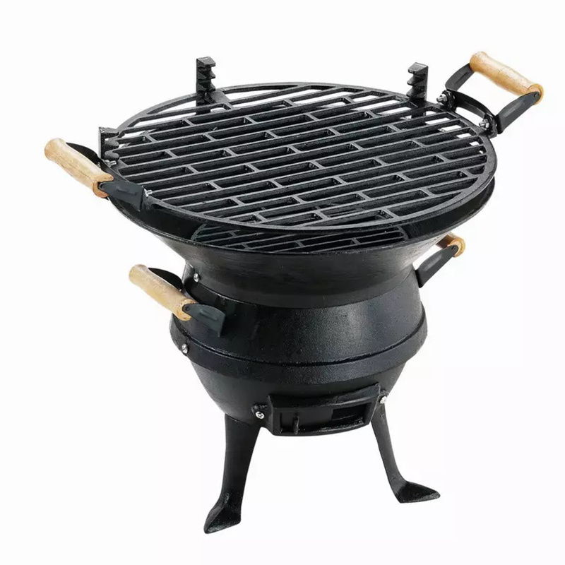 Heavy Duty BBQ Brazier Cast Iron Material Outdoor Cooking And Heating Dual Purpose Wood Burning Fire Pit