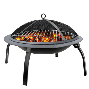 Multifunctional Foldable Wood Burning Stove With Cover Charcoal Grill Portable Outdoor Brazier Grill Fire Pit