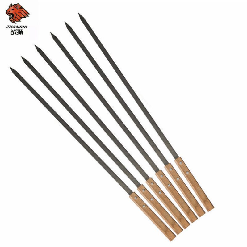 Great quality rotating aluminum brazilian bbq skewer stainless steel bbq beef skewer barbecue stick skewer