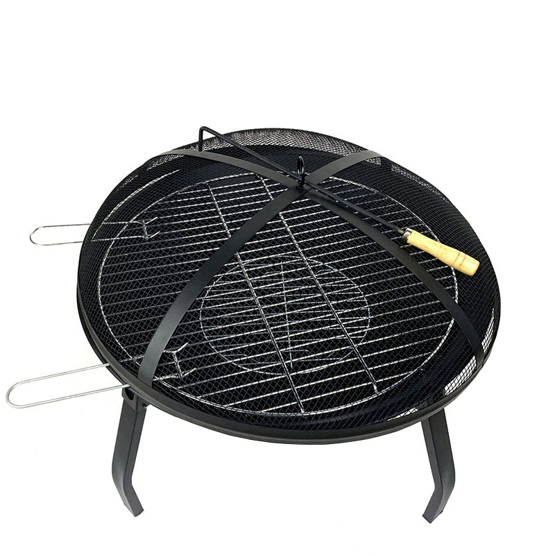 Multifunctional Foldable Wood Burning Stove With Cover Charcoal Grill Portable Outdoor Brazier Grill Fire Pit