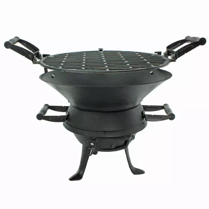 Heavy Duty BBQ Brazier Cast Iron Material Outdoor Cooking And Heating Dual Purpose Wood Burning Fire Pit