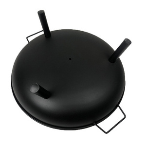 Black Round Three Legs Outdoor Camping Brazier BBQ Fire Pit With Handle Charcoal Firepit Bowl