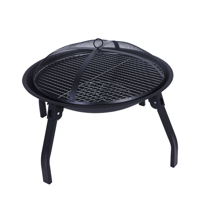 Multifunctional Foldable Wood Burning Stove With Cover Charcoal Grill Portable Outdoor Brazier Grill Fire Pit