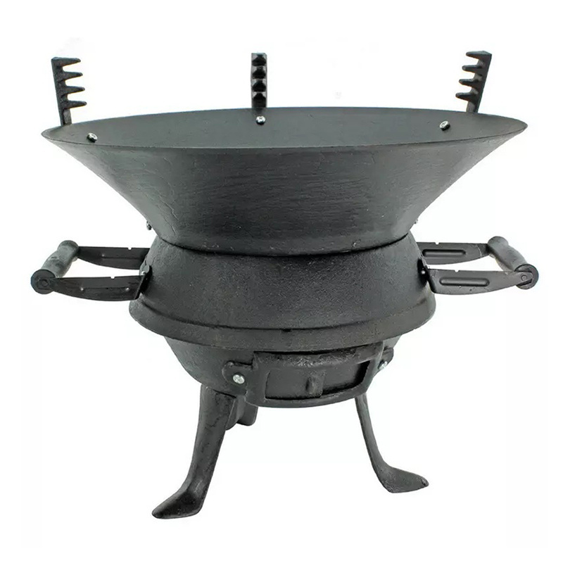 Heavy Duty BBQ Brazier Cast Iron Material Outdoor Cooking And Heating Dual Purpose Wood Burning Fire Pit