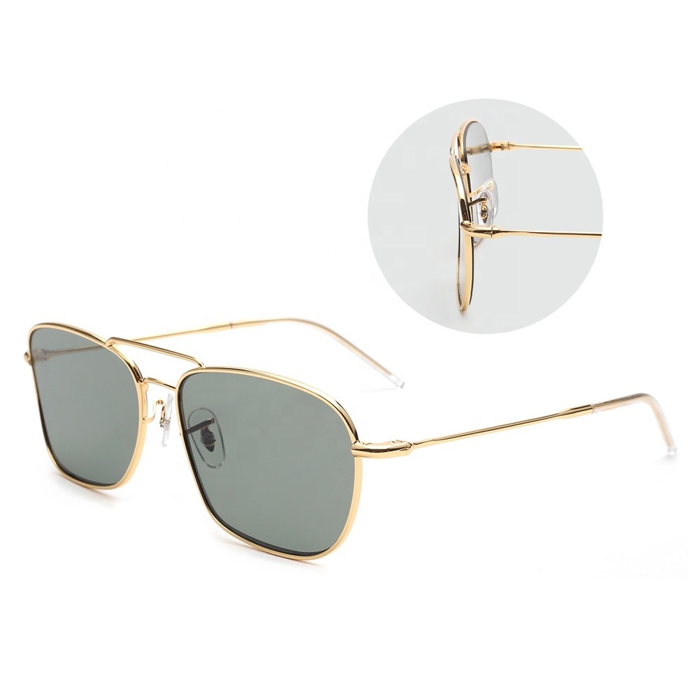 high quality nylon lens sun glasses acetate tips stainless steel frame custom reverse sunglasses New Fashion Curved Lens Sun