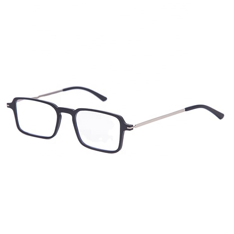 folding portable Square Eye Glasses folding eyewear with box Resistant Comfortable metal Reading Glasses with silicone case