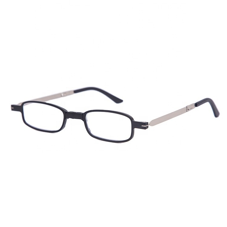 folding portable Square Eye Glasses folding eyewear with box Resistant Comfortable metal Reading Glasses with silicone case