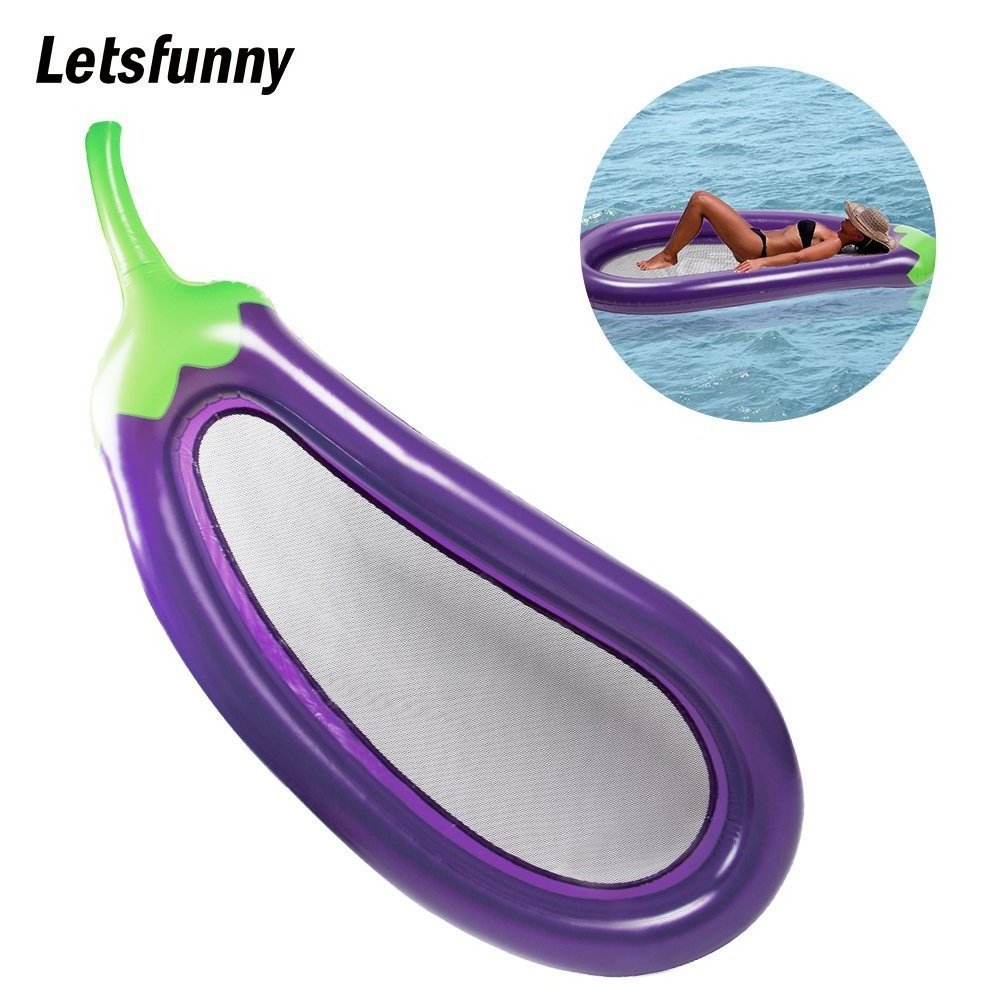 pvc inflatable Eggplant shape design  pool float