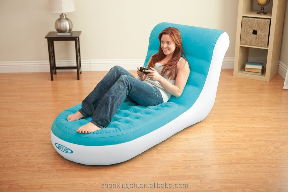 Plastic inflatable folding sofa lounger/inflatable lazy sofa bed