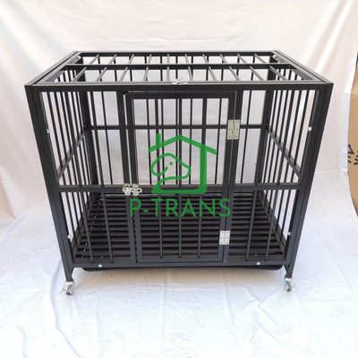 Dog Pet Metal Heavy Duty Cage Wheel & Crate Tray for Kennel Black Stackable Fold