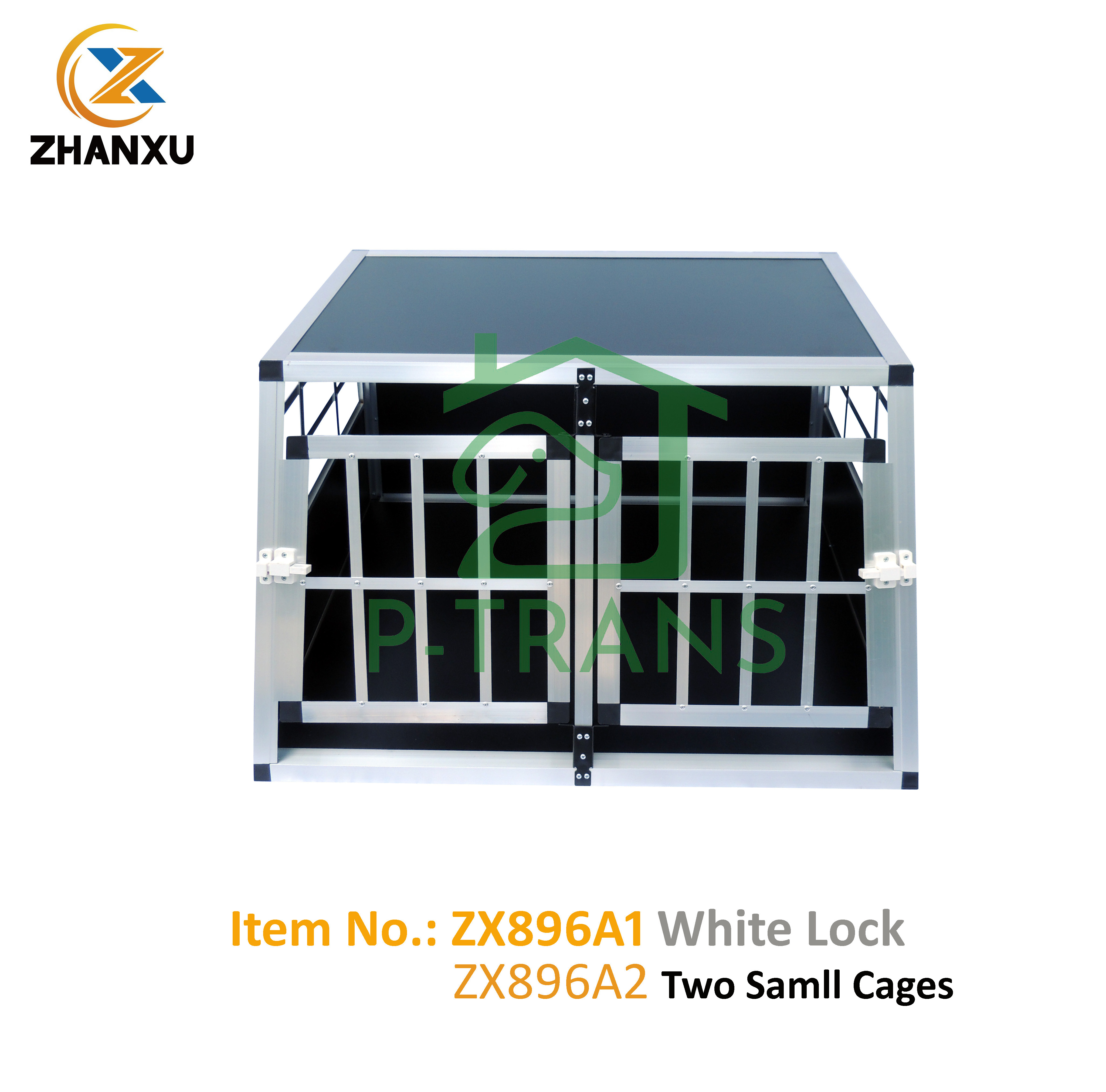 DOuble Door Medium size Dog Crate ALuminium Transport Dog Cage ZX896A1