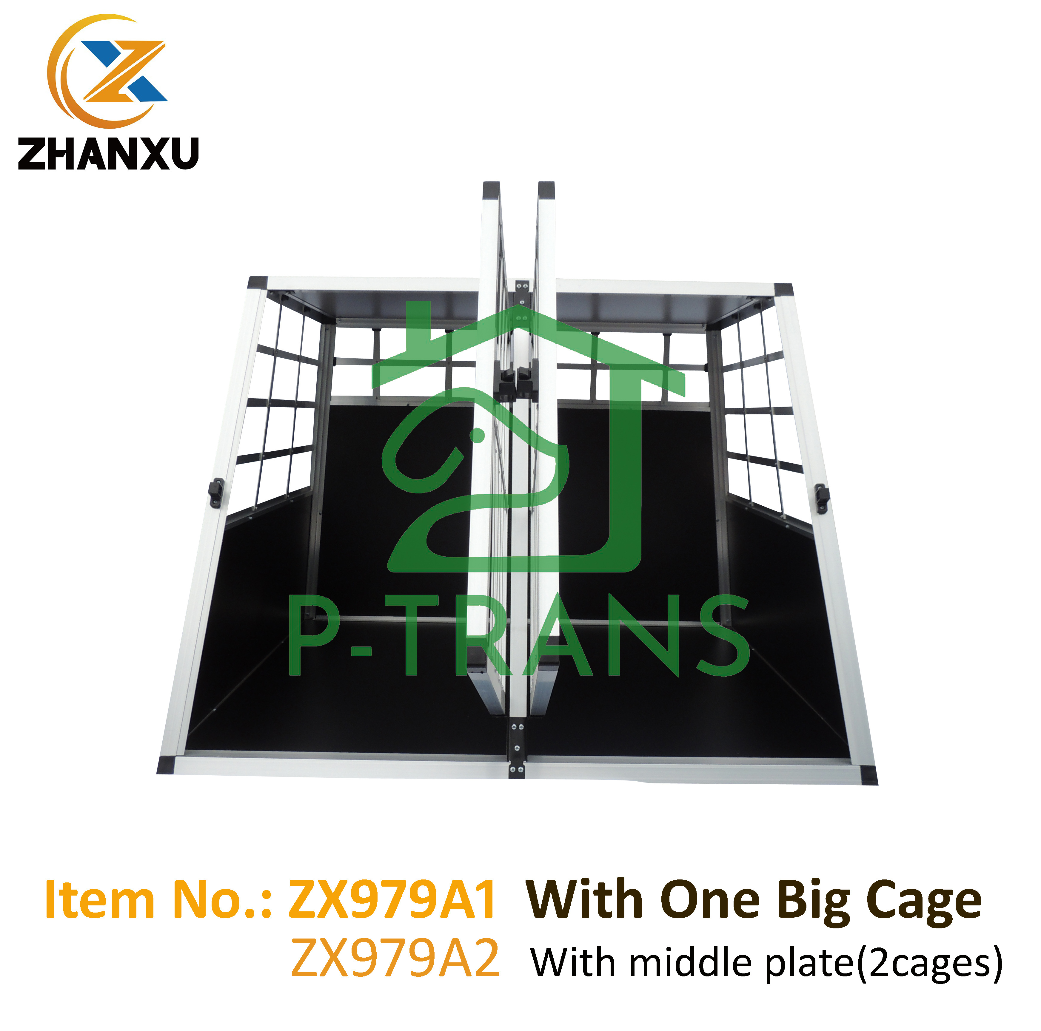 Aluminium dog Cage XXL alu-box Carrier Car 2 Door Sturdy Double ZX979A