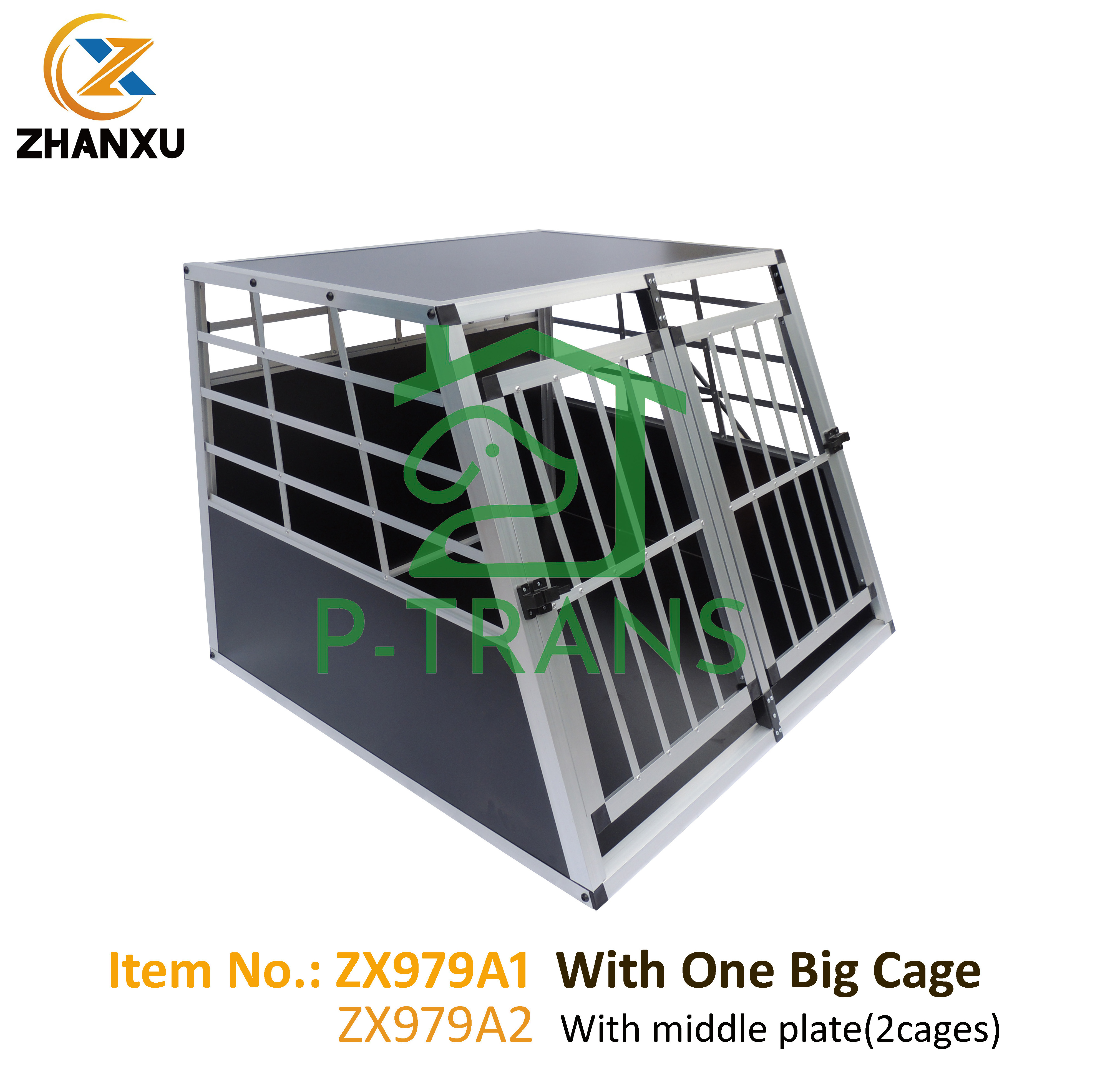 Aluminium dog Cage XXL alu-box Carrier Car 2 Door Sturdy Double ZX979A