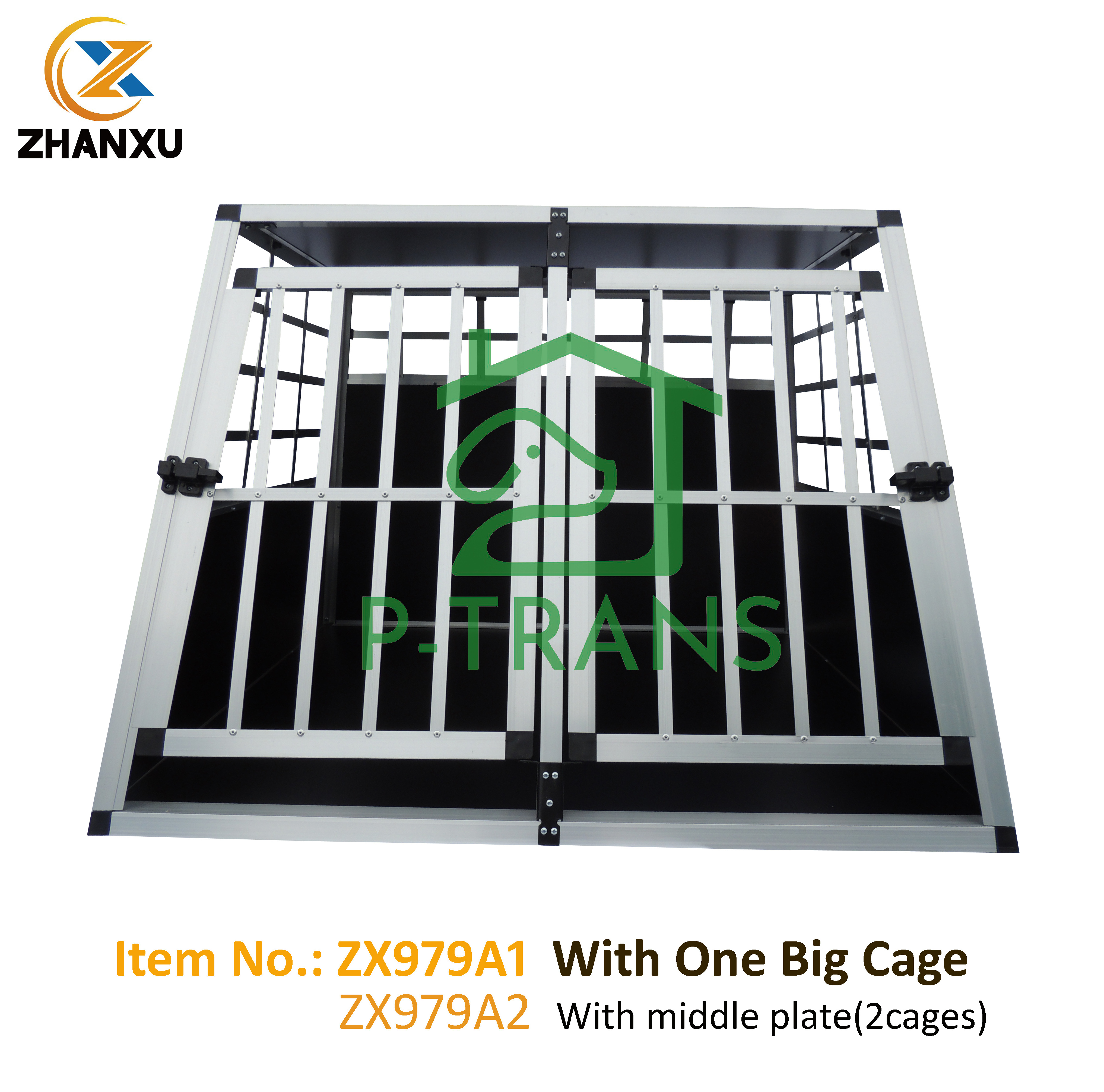 Aluminium dog Cage XXL alu-box Carrier Car 2 Door Sturdy Double ZX979A