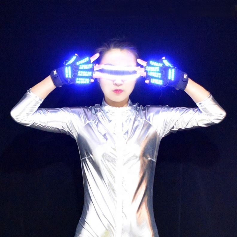 Disco Dancing LED Luminous Gloves LED Flashing Glasses Laser Costume Laser Performance Costumes Nightclub Performance Props