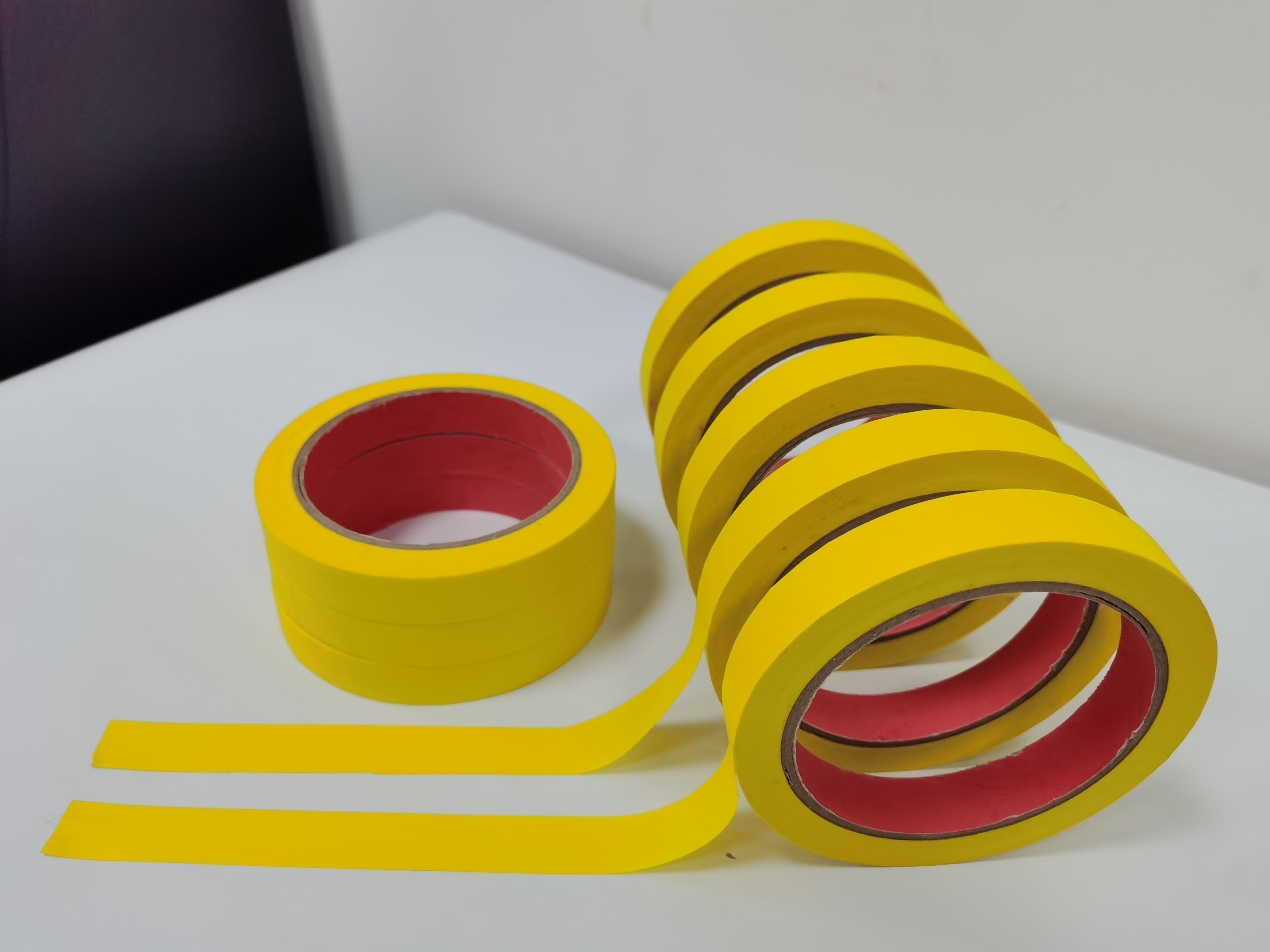 Manufacturer Automotive yellow 12mm 24mm car painting cinta masking tape jumbo roll 6inch