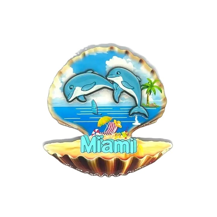 Custom Printed Miami Beach Florida Acrylic Fridge Souvenir Decorative Magnet home deco