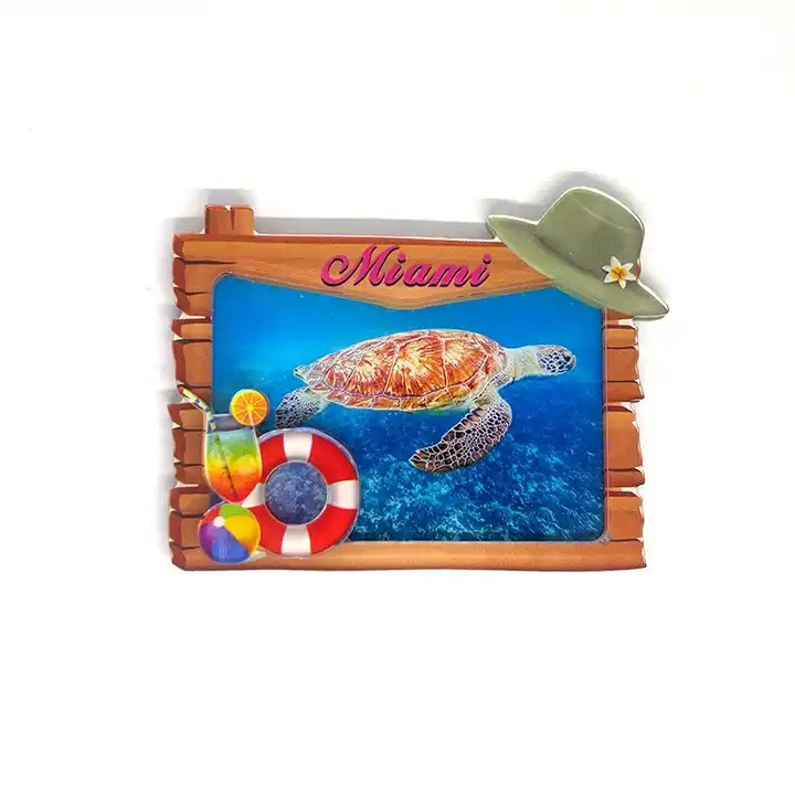 Custom Printed Miami Beach Florida Acrylic Fridge Souvenir Decorative Magnet home deco