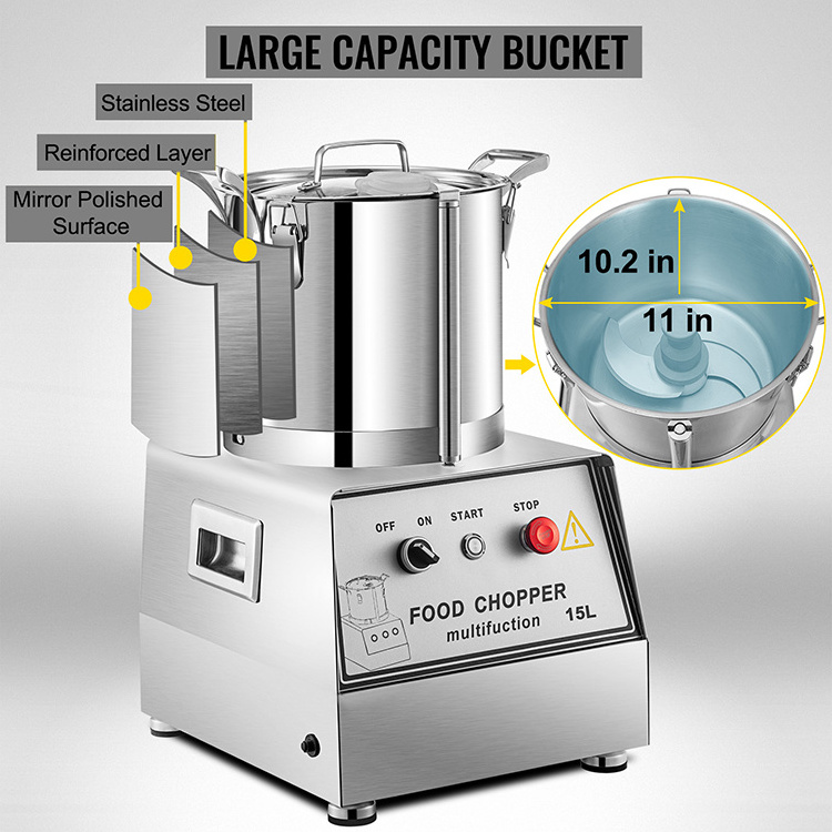 Kitchen Stainless Steel Vegetable Meat Chopper Grinder Cutter Blender Machine Electric Commercial Food Processor