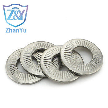 DIN9250 Conical Knurled Spring Washers Steel  Yellow Blue White Zinc Conical Contact Washer Lock washers with faced printing