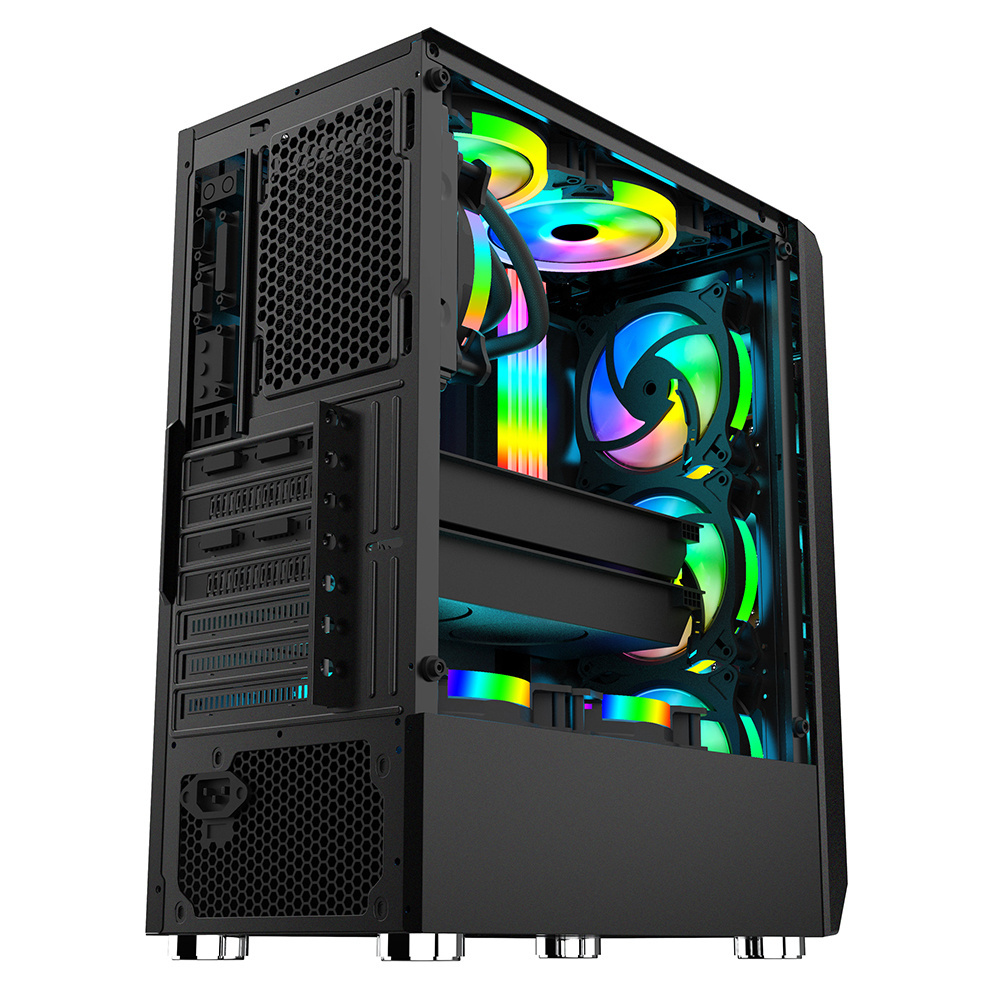 Case PC Gaming 2022 ATX/M-ATX middle size Cabinet computer case computer square  Full Tempered Glass PC case