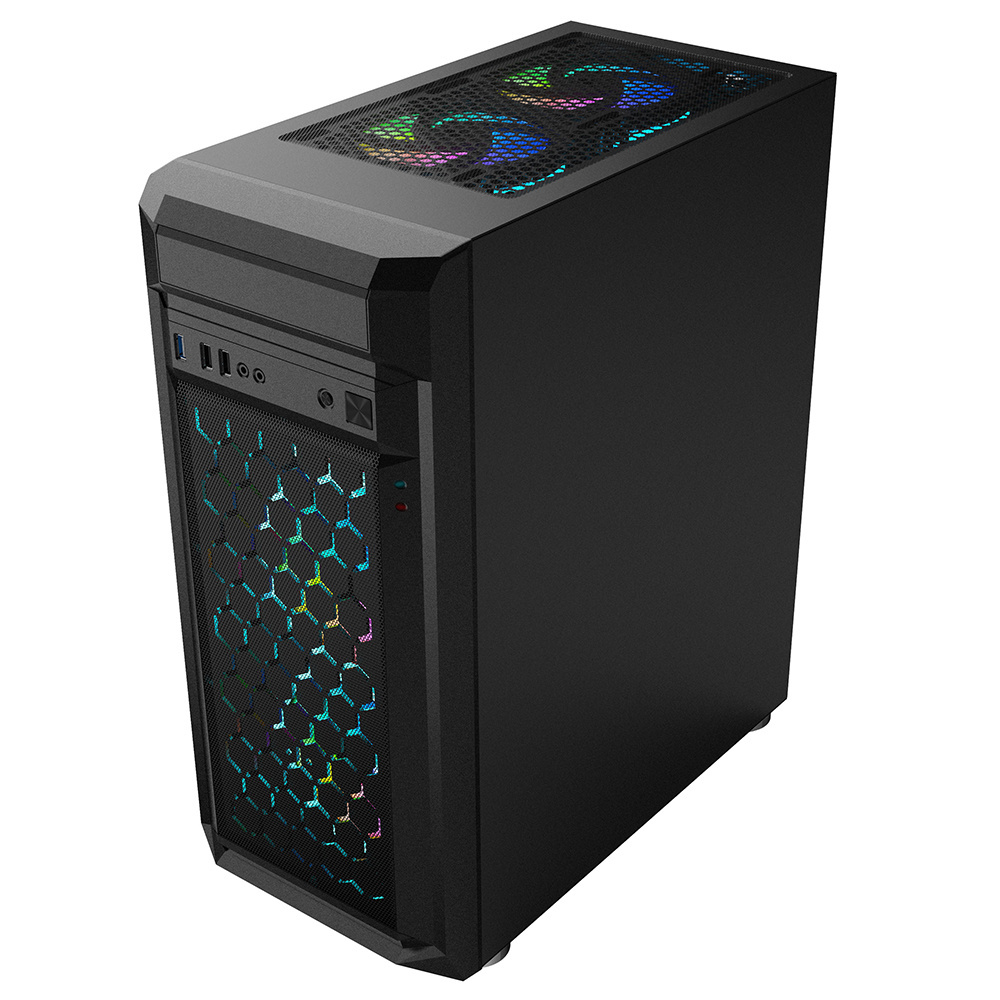 Case PC Gaming 2022 ATX/M-ATX middle size Cabinet computer case computer square  Full Tempered Glass PC case