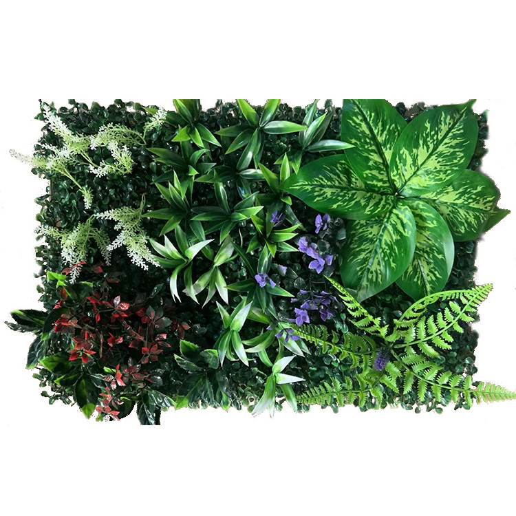 Indoor outdoor Decor plastic backdrop panel hanging faux artificial green plant leaves grass wall