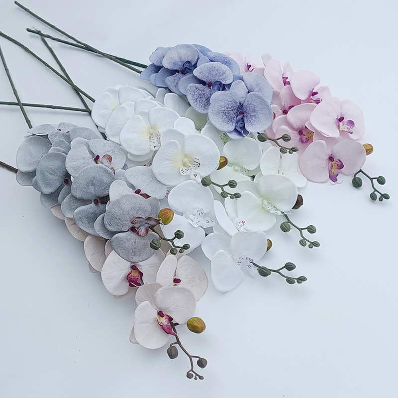 Artificial Bouquet High Quality 8 Heads Vintage Silk Butterfly Orchid Flower Party bridal bouquet wedding flower artificial