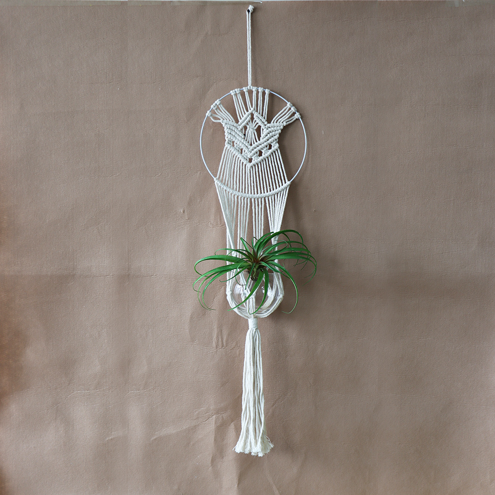 Handmade Macrame Plant Hangers with Hooks  Handmade Cotton Rope Hanging Planters