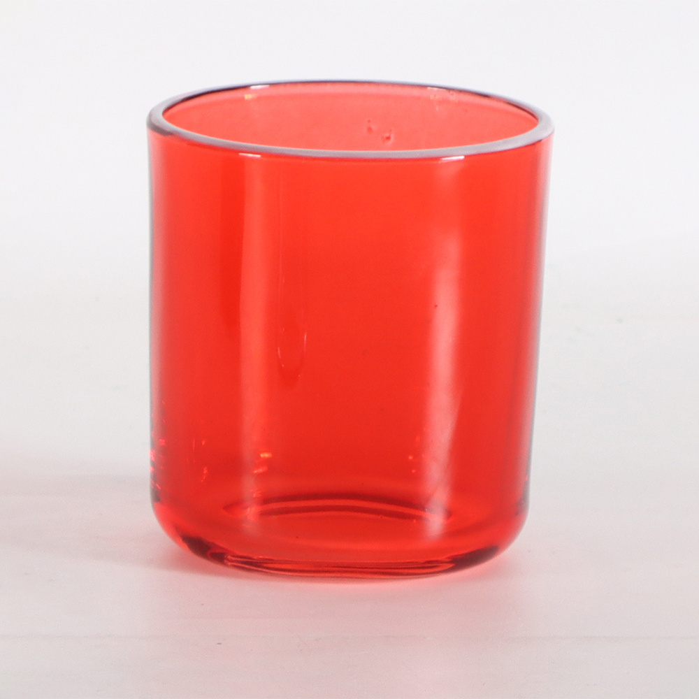 Empty Rainbow Color 3oz Black Amber Mini Tealight Glass  Jar Votive Candle Holder Wholesale For Home Decor