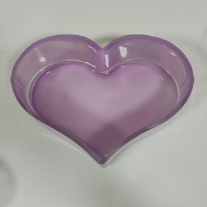 Hand blown Heart-shaped purple transparent candlestick Spray-painted candle jars luxury