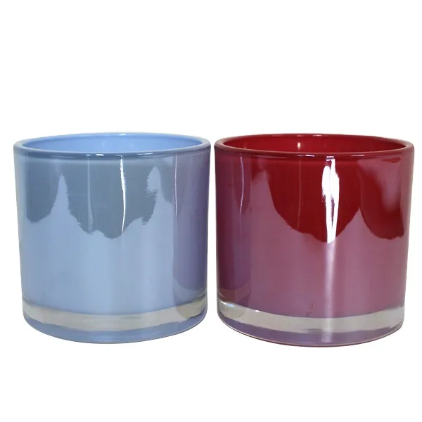 High quality thick glass candle jar press glass candle holder for candle making