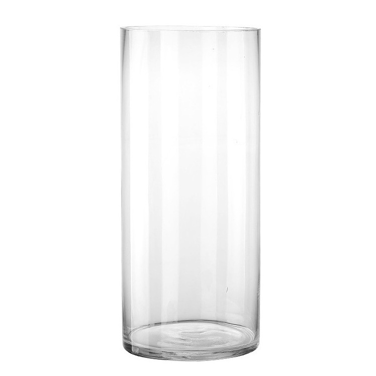 Wholesale Factory Supplies Cheap Tall Home Cylinder Modern Nordic Wedding Decorations Clear Flower Glass Vase