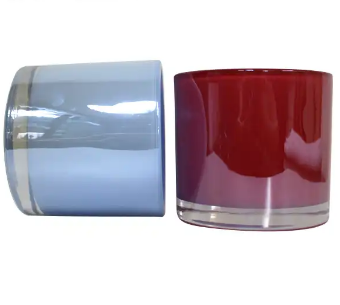 High quality thick glass candle jar press glass candle holder for candle making