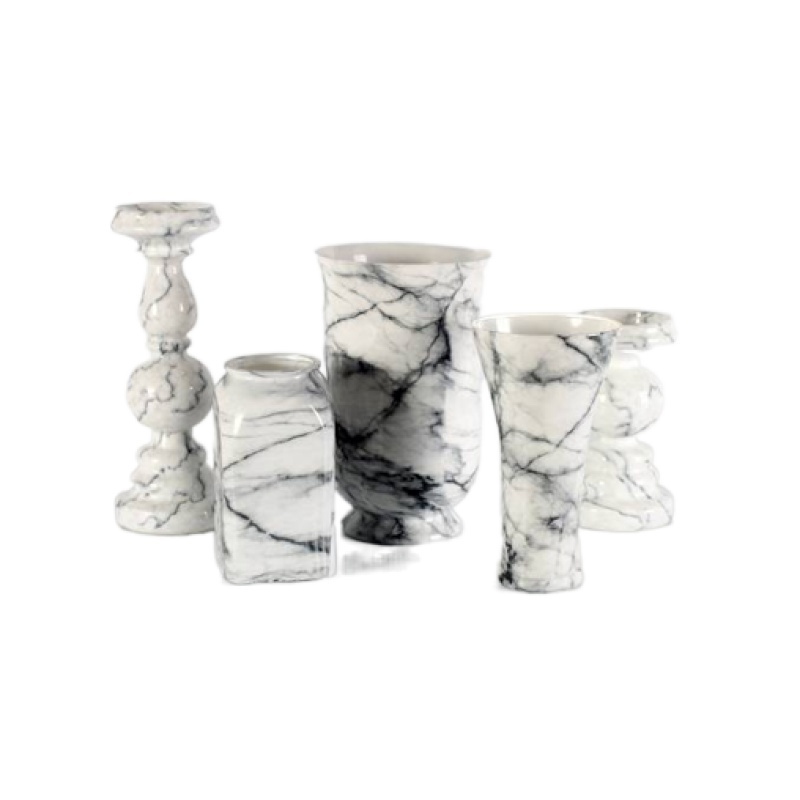 2021 New Marble Style Ceramic Porcelain Flower Vases For Home Decor