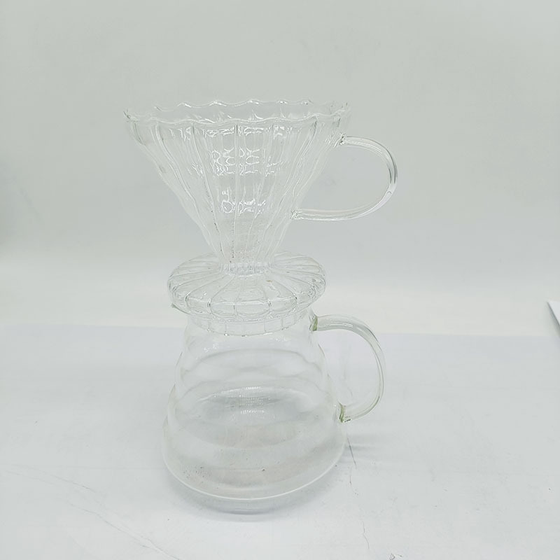 Wholesale High borosilicate Transparent teapot with Top cup kitchen glass jar High temperature resistance can be heated