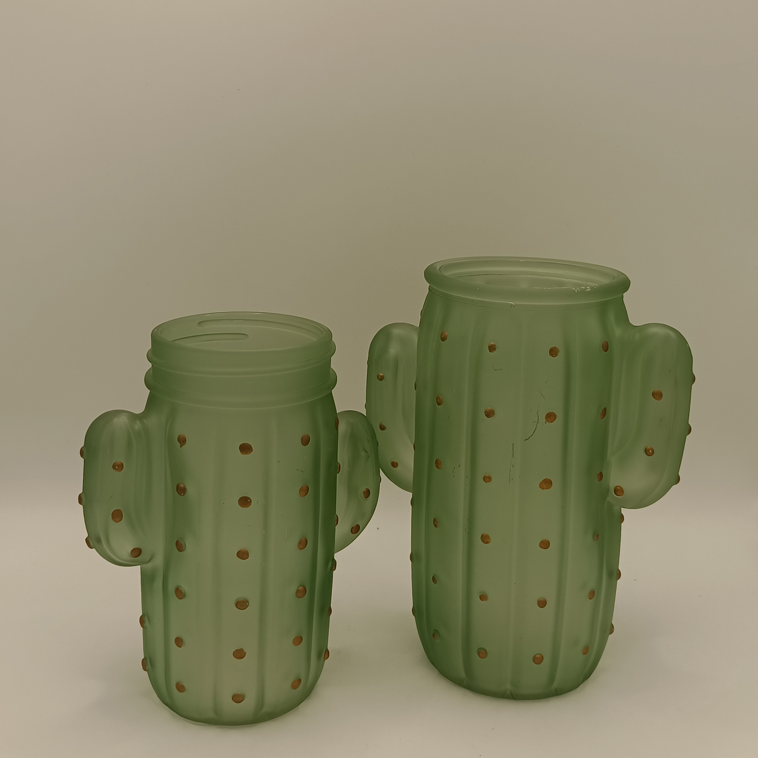 Factory wholesale cactus shape crystal  glass vase  and glass candle jars