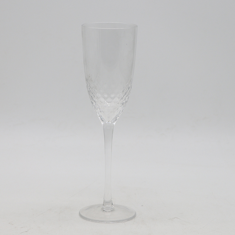 New Product Ideas 2024 Clear Goblets with Textured Wine Glasses for Kitchen Accessories