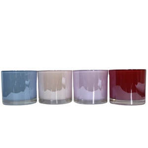 High quality thick glass candle jar press glass candle holder for candle making