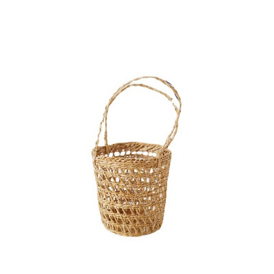 Ins Rattan Grass hand-woven small flower basket Household Hand Basket cosmetics storage basket