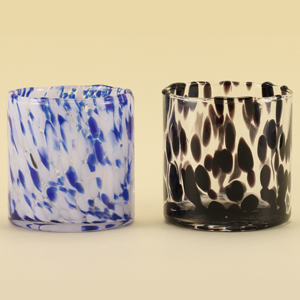 Wholesale Custom multicolor  leopard print latest luxury multipurpose unique style Glass Candle Jar with Lid