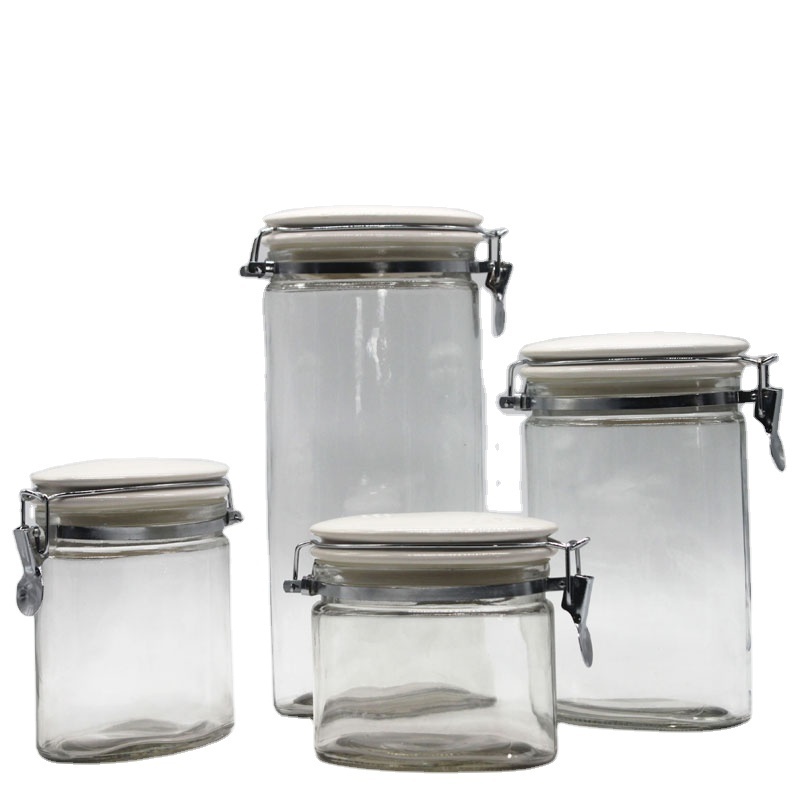 50ml- 1000ml swing top glass storage jar/clip top glass jar/decorative glass storage jars