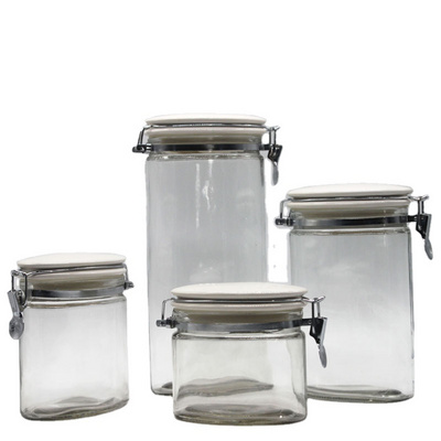 50ml- 1000ml swing top glass storage jar/clip top glass jar/decorative glass storage jars