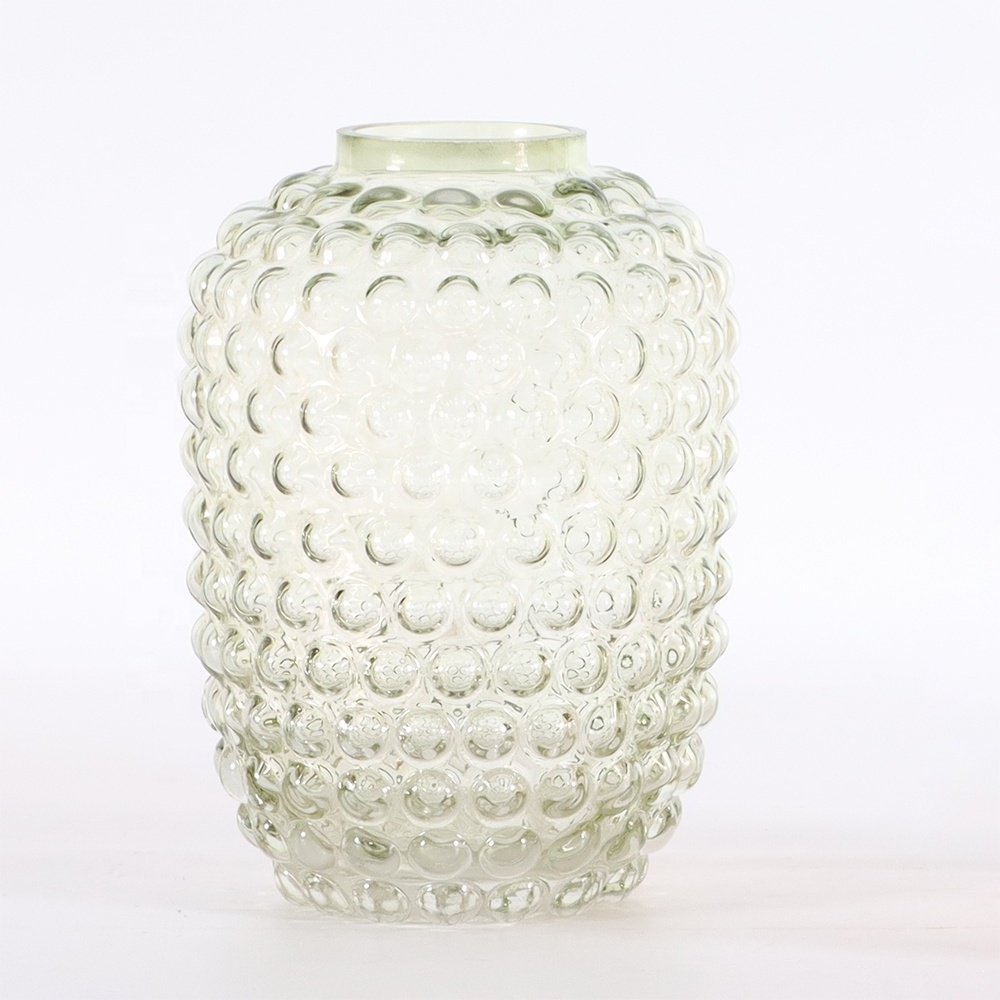 High Quality Glassware Heavy Duty Hand-blown With Floral Jar Design Decorative Glass Flower Vase