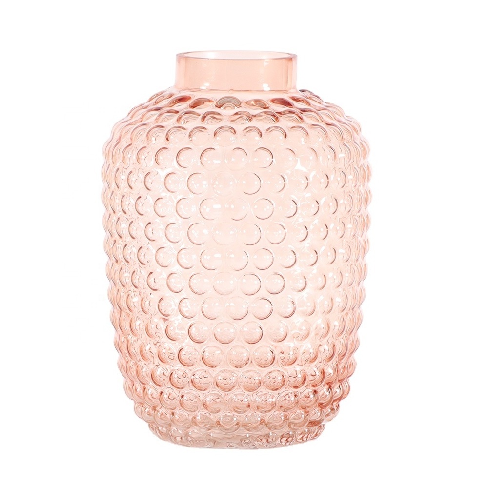 High Quality Glassware Heavy Duty Hand-blown With Floral Jar Design Decorative Glass Flower Vase