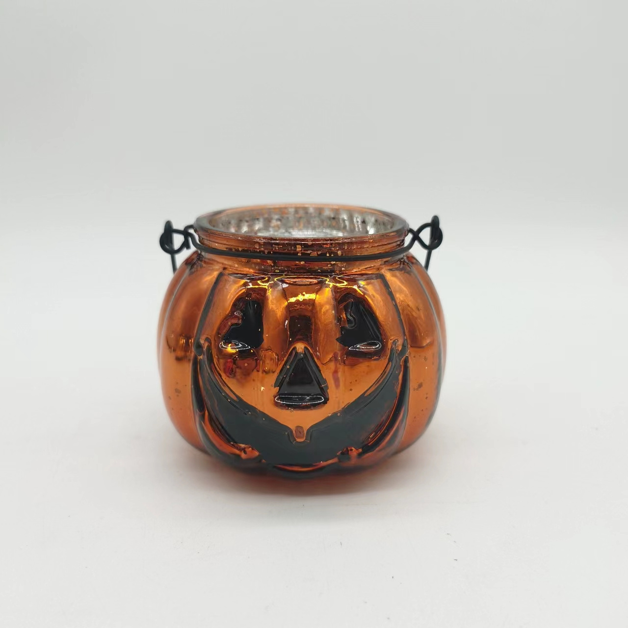 Halloween Pumpkin Shape fancy glass Candles Wedding Birthday Party Scented Soy Wax Candles jars Pumpkin Candle jars with metal h