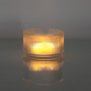 Wholesale Cheap Lighting lass Unity Votive Candleholder Ribbed Crystal Glass Candle Holder