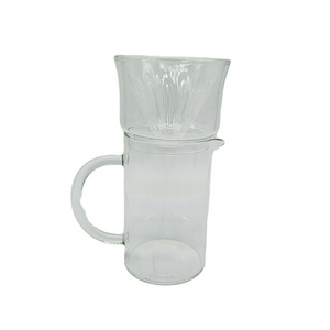 Wholesale High borosilicate Transparent teapot with Top cup kitchen glass jar High temperature resistance can be heated